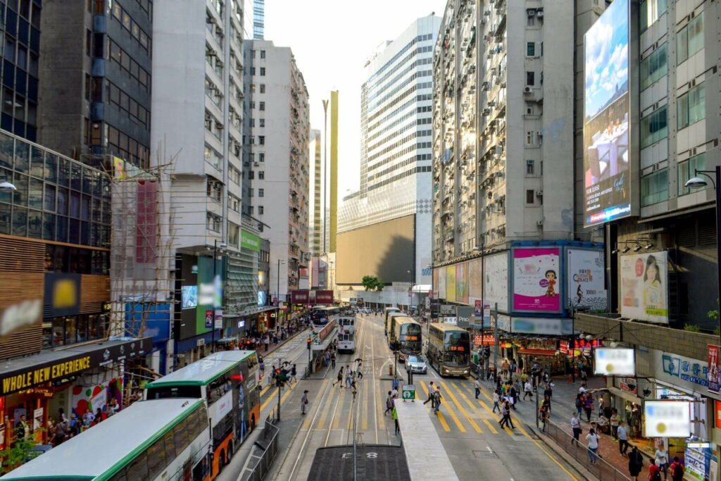 There are many shops and restaurants in Causeway Bay